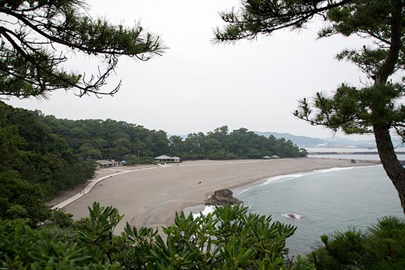 展望台から見た桂浜の景色
