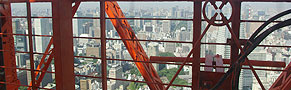 赤い鉄骨を見ると、ここが東京タワーであることを実感