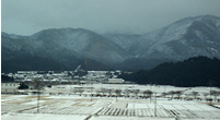 米原近くの雪景色
