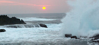 残破岬の夕陽