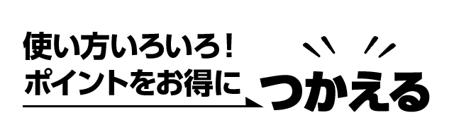 使い方いろいろ！ポイントをお得につかえる