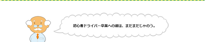 ビギナードライバー卒業への道は、まだまだじゃのう。