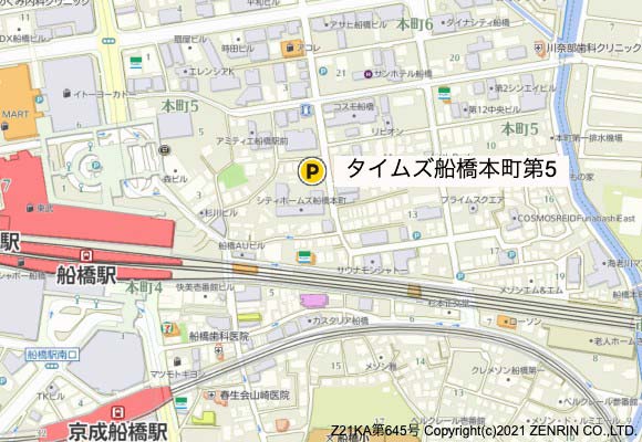 タイムズ船橋本町第5の地図