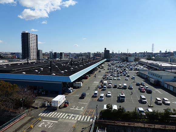 上空から見た船橋市場