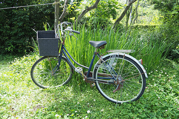 しっかりしたカゴ付の自転車