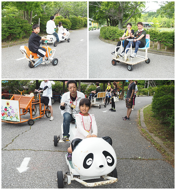 さまざまな自転車のコラージュ