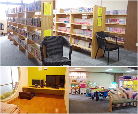 本棚や子供のゲームセンター
