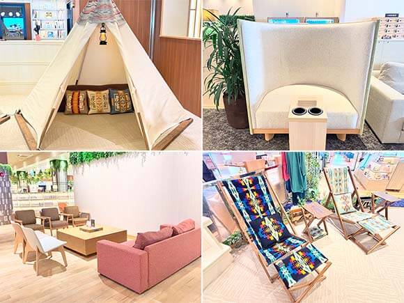 テントやソファ席など