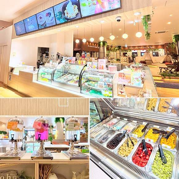 カラフルな果物が並ぶお店