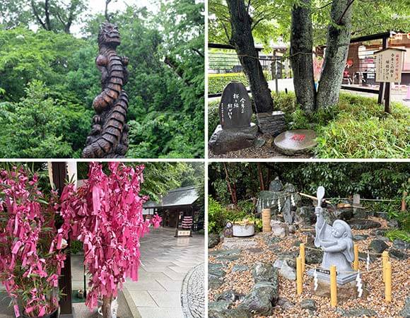 縁結びリボンや桜の木など