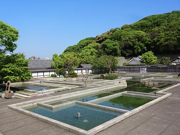 四角く区切られた庭園
