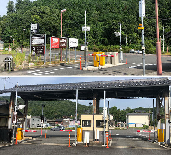 アスファルトの平面駐車場