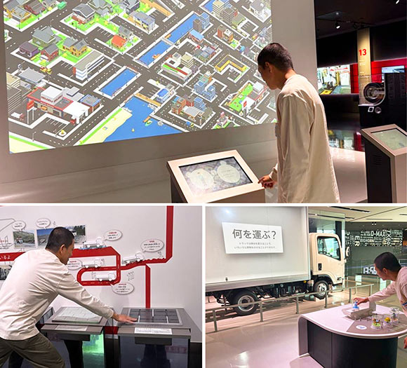 クルマの素材の展示など