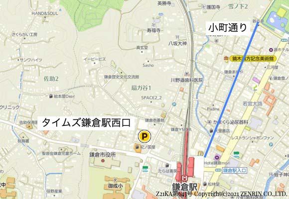 タイムズ鎌倉駅西口マップ