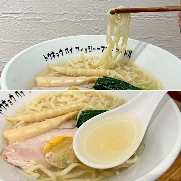 麺を掴む箸など