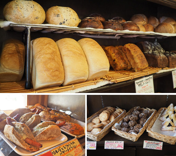 陳列された多種類のパン