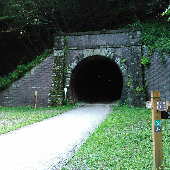 緑に覆われた石のトンネル