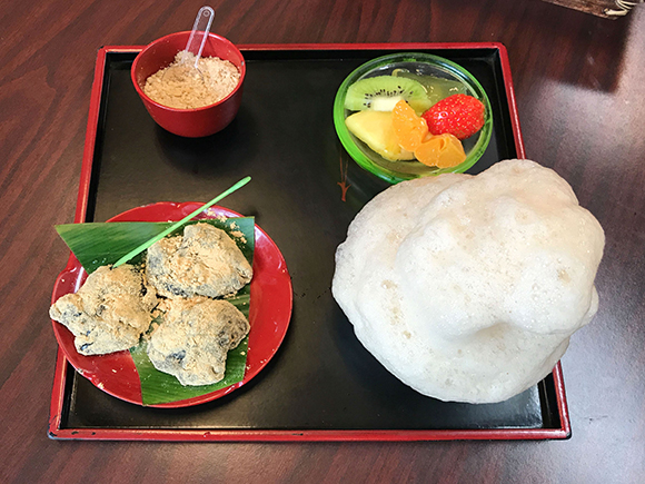 ぶくぶく茶と甘味のセット