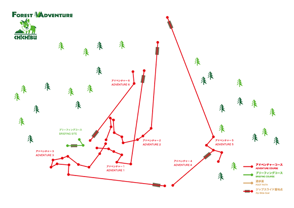 フォレストアドベンチャーのマップ