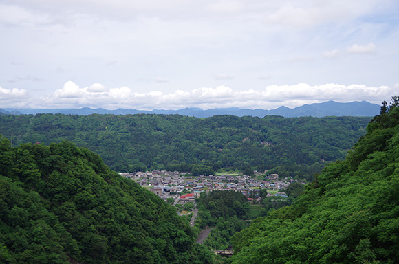 高いところから眺める秩父の街並み