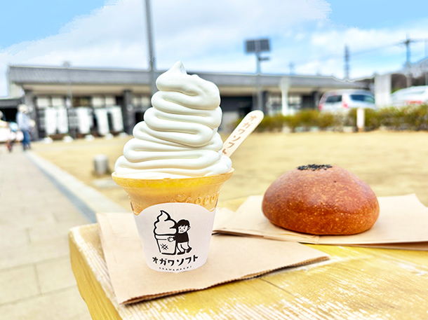 ソフトクリームとあんぱん