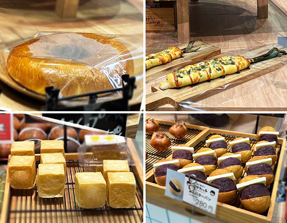 棚に並んださまざまなパン