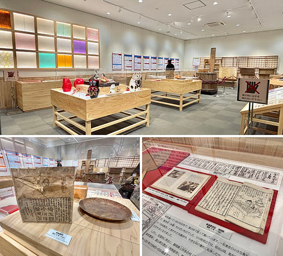 展示室の内観と展示物