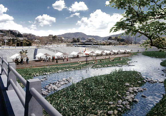 河原のバーベキュー場