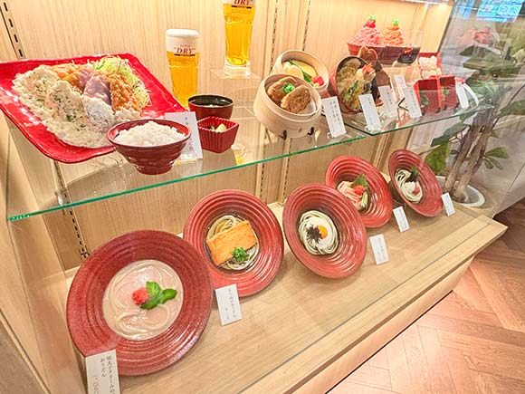 うどんなどのディスプレイ