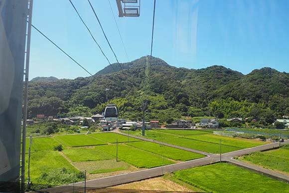 ロープウェイから見える田園風景