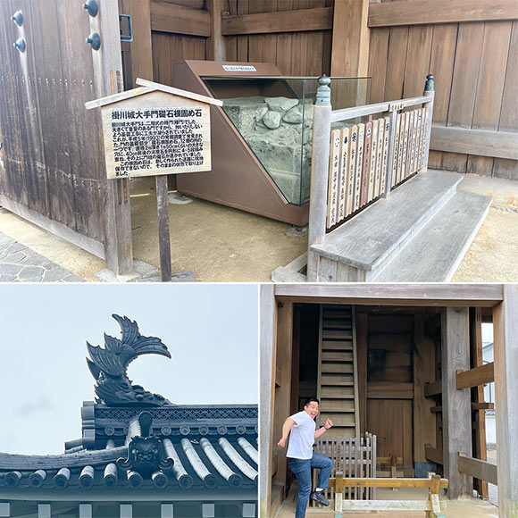 石の展示や鯱瓦など