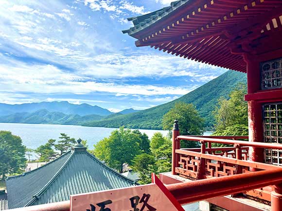 五大堂から見た中禅寺湖