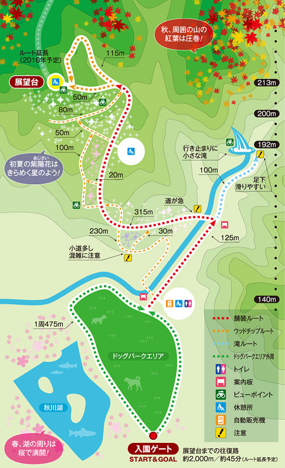 ハイキングコースの地図