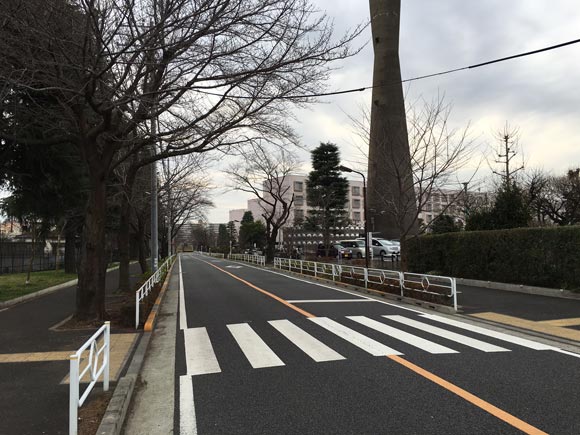 人通りのない道路