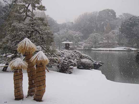 雪に映える藁細工