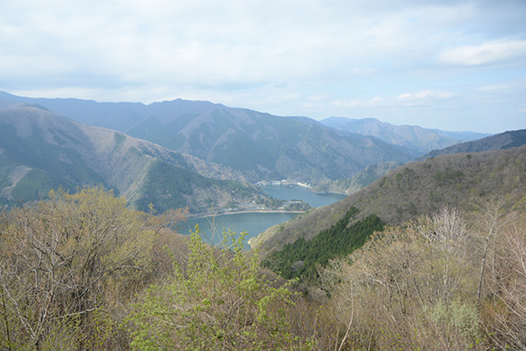 高台から見た奥多摩湖の景色