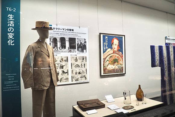 昭和初期の生活変化の展示物
