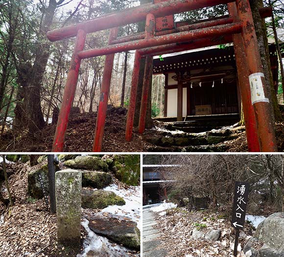 赤い鳥居や石碑